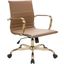 LeisureMod Harris Leatherette Office Chair With Gold Frame