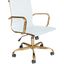 LeisureMod Harris White Leatherette Gold Frame Office Chair