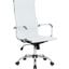 LeisureMod Harris White Leatherette High Back Office Chair