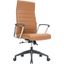 Leisuremod Hilton Modern High Back Leather Office Chair In Light Brown