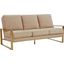 Leisuremod Jefferson Contemporary Modern Design Velvet Sofa With Gold Frame In Beige