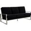 Leisuremod Jefferson Contemporary Modern Design Velvet Sofa With Silver Frame In Black