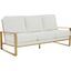 Leisuremod Jefferson Modern Design Leather Sofa With Gold Frame In White
