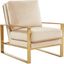 Leisuremod Jefferson Velvet Design Accent Arm Chair With Gold Frame JA29BG