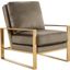 Leisuremod Jefferson Velvet Design Accent Arm Chair With Gold Frame JA29DGR