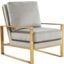 Leisuremod Jefferson Velvet Design Accent Arm Chair With Gold Frame JA29LGR