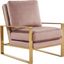 Leisuremod Jefferson Velvet Design Accent Arm Chair With Gold Frame JA29PK