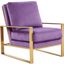 Leisuremod Jefferson Velvet Design Accent Arm Chair With Gold Frame JA29PR