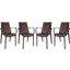 LeisureMod Kent Outdoor Dining Arm Chair set of 4 KCA21BR4