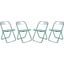 Leisuremod Lawrence Acrylic Folding Chair With Green Metal Frame Set Of 4