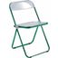 Leisuremod Lawrence Acrylic Folding Chair With Green Metal Frame