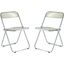 Leisuremod Lawrence Acrylic Folding Chair With Metal Frame Set Of 2 LF19A2