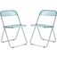 Leisuremod Lawrence Acrylic Folding Chair With Metal Frame Set Of 2 LF19G2
