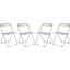 Leisuremod Lawrence Acrylic Folding Chair With Metal Frame Set Of 4 LF19A4