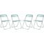 Leisuremod Lawrence Acrylic Folding Chair With Metal Frame Set Of 4 LF19G4