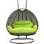 LeisureMod Light Green Wicker Hanging 2 person Egg Swing Chair ESCBG-57LG