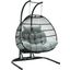 LeisureMod Light Grey Wicker 2 Person Double Folding Hanging Egg Swing Chair