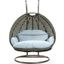 LeisureMod Light Grey Wicker Hanging 2 person Egg Swing Chair ESCBG-57LGR
