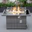 Leisuremod Mace Wicker Patio Modern Propane Fire Pit Table In Grey