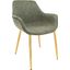 Leisuremod Markley Modern Leather Dining Arm Chair Kitchen Chairs With Gold Metal Legs In Olive Green