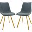 Leisuremod Markley Modern Leather Dining Chair With Gold Legs Set Of 2 MCG18BU2