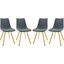 Leisuremod Markley Modern Leather Dining Chair With Gold Legs Set Of 4 MCG18BU4