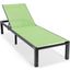 Leisuremod Marlin Patio Chaise Lounge Chair With Black Aluminum Frame In Green
