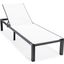 Leisuremod Marlin Patio Chaise Lounge Chair With Black Aluminum Frame In White