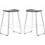 Leisuremod Melrose Modern Wood Counter Stool With Chrome Frame Set Of 2 MS26BL2
