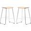 Leisuremod Melrose Modern Wood Counter Stool With Chrome Frame Set Of 2 MS26NW2