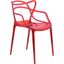 LeisureMod Milan Red Wire Design Chair