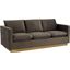 Leisuremod Nervo Modern Mid-Century Upholstered Velvet Sofa With Gold Frame In Dark Grey