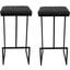 Leisuremod Quincy Leather Bar Stools With Metal Frame Set Of 2 QS29BL2