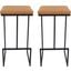 Leisuremod Quincy Leather Bar Stools With Metal Frame Set Of 2 QS29BR2