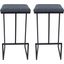 Leisuremod Quincy Leather Bar Stools With Metal Frame Set Of 2 QS29BU2