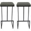 Leisuremod Quincy Leather Bar Stools With Metal Frame Set Of 2 QS29G2