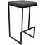 LeisureMod Quincy Quilted Stitched Leather Bar Stools With Metal Frame In Grey