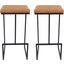 Leisuremod Quincy Quilted Stitched Leather Bar Stools With Metal Frame QS29BR