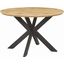 Leisuremod Ravenna 47 Inch Round Wood Dining Table With Modern Metal Base RTX47NW