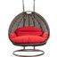 LeisureMod Red Wicker Hanging 2 person Egg Swing Chair ESCBG-57R