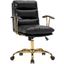 Leisuremod Regina Modern Padded Leather Adjustable Executive Office Chair With Tilt And 360 Degree Swivel In Black