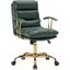 Leisuremod Regina Modern Padded Leather Adjustable Executive Office Chair With Tilt And 360 Degree Swivel In Green
