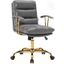 Leisuremod Regina Modern Padded Leather Adjustable Executive Office Chair With Tilt And 360 Degree Swivel In Grey