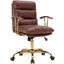 Leisuremod Regina Modern Padded Leather Adjustable Executive Office Chair With Tilt And 360 Degree Swivel In Walnut Brown