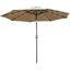 LeisureMod Sierra Modern 9 ft Steel Market Patio Umbrella With Solar Powered LED and Tilt In Beige