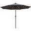 LeisureMod Sierra Modern 9 ft Steel Market Patio Umbrella With Solar Powered LED and Tilt In Gray