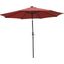LeisureMod Sierra Modern 9 ft Steel Market Patio Umbrella With Solar Powered LED and Tilt In Red