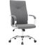 Leisuremod Sonora Modern High-Back Tall Adjustable Height Leather Conference Office Chair With Tilt And 360 Degree Swivel In Grey