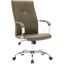 Leisuremod Sonora Modern High-Back Tall Adjustable Height Leather Conference Office Chair With Tilt And 360 Degree Swivel In Olive Green