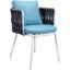 LeisureMod Spencer Grey Rope Outdoor Patio Dining Chair With Cushions